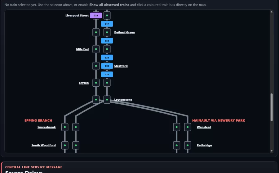 Central Line Tube Tracker
